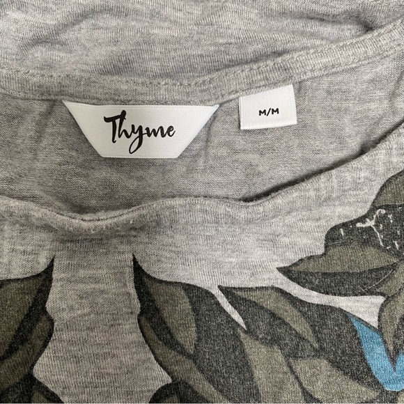 Thyme Maternity T-Shirt with Foliage Print - Picture 8 of 9